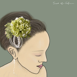❁Head Dress❁フリルの花びらが上品なヘッドドレス【51014】 3枚目の画像