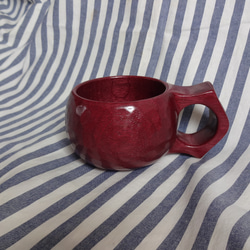 　パープルハートの一木彫りコーヒーカップ. 1枚目の画像