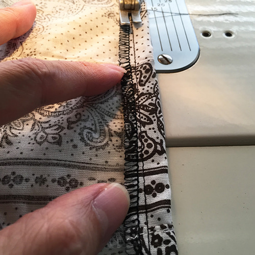 1点もの・デザイン画付き】綿パッチワーク生地湾曲前開きワンピース  