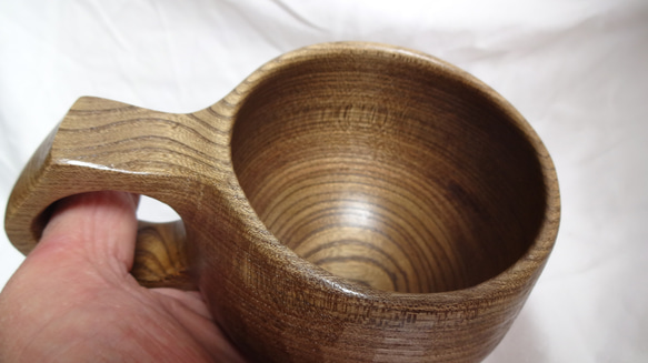　神代楡の一木彫りコーヒーカップ　マット仕上げ　 11枚目の画像
