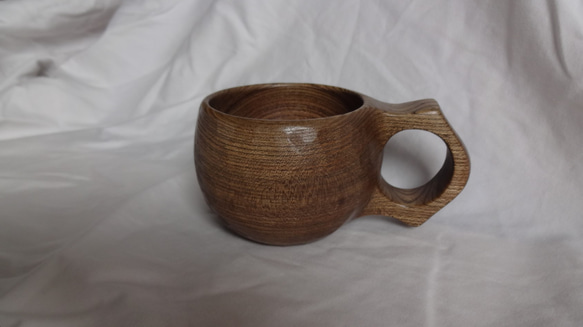 　神代楡の一木彫りコーヒーカップ　マット仕上げ　 9枚目の画像