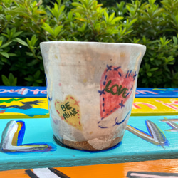 マグカップ　ハート　陶器　コーヒーカップ　　mhr1-24 1枚目の画像
