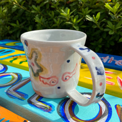 マグカップ　うねうね　陶器　コーヒーカップ　mhr1-29 5枚目の画像