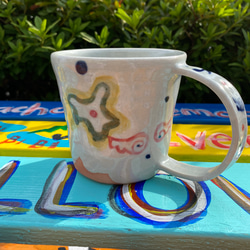 マグカップ　うねうね　陶器　コーヒーカップ　mhr1-29 2枚目の画像