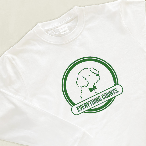 【厚手ロングスリーブ】蝶ネクタイ犬｜選べる犬Tシャツ 3枚目の画像