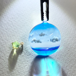 【受注製作】情景レジン-宮古島の海(M size)  プレゼント/雲/空/晴れやかブルー 3枚目の画像