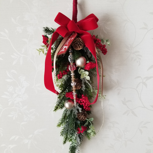 クリスマスドア飾りC☆彡（スワッグ） リース クレスト 通販 16693083