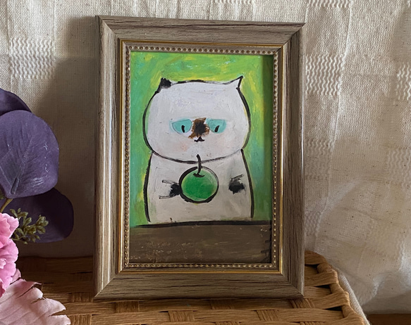 絵画。原画手描【シャム猫たちはデート記念日のためにさくらんぼ