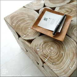 無垢 チークブロックスツールNW39 椅子 イス ベンチ チェア ナチュラル 手作り家具 チェア 銘木 無垢材家具 5枚目の画像