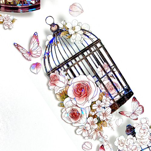 鳥と青花 海外マステ 中古 巻売り 鳥と青花 海外マステ 中古 巻売り