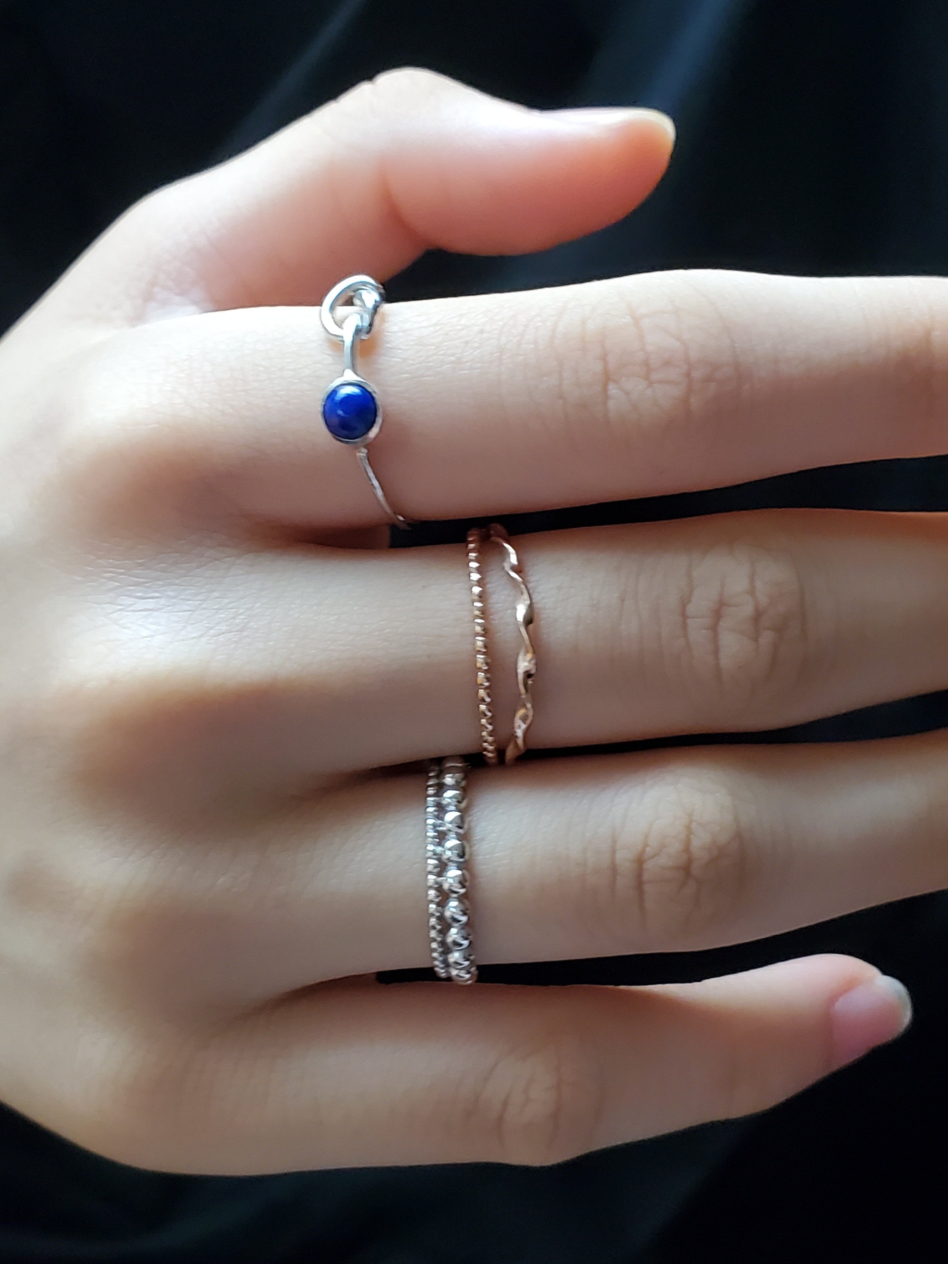 華奢silver925、重ねつけ３点セットリングmy collection　（02，63，221）