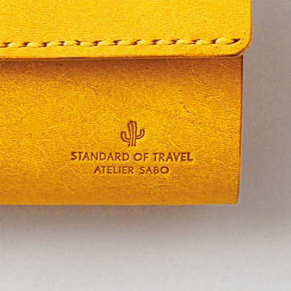 不折鈔票小三折皮夾【黃色】品牌男士女士鑰匙緊湊型皮革皮革 第5張的照片