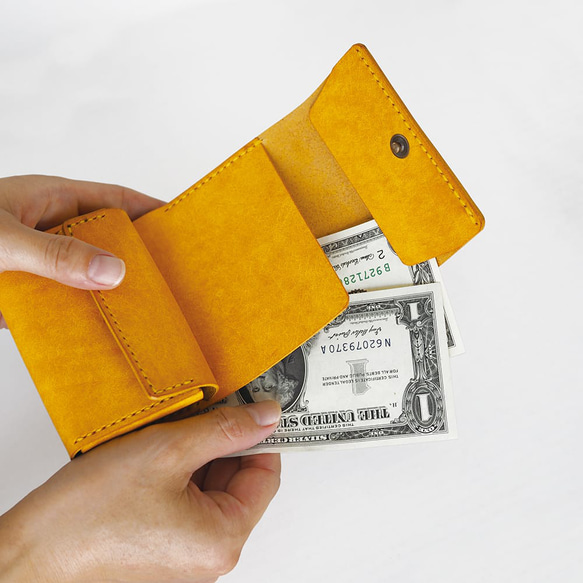 使いやすい 三つ折り 財布 小さい 【ブラウン】 ブランド メンズ レディース 鍵 コンパクト レザー 革 10枚目の画像
