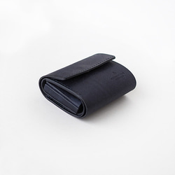 使いやすい 三つ折り 財布 小さい 【ネイビー】 ブランド メンズ レディース 鍵 コンパクト レザー 革 2枚目の画像