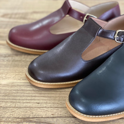 Tストラップシューズ （リサイクル素材）黒、Dブラウン 12枚目の画像