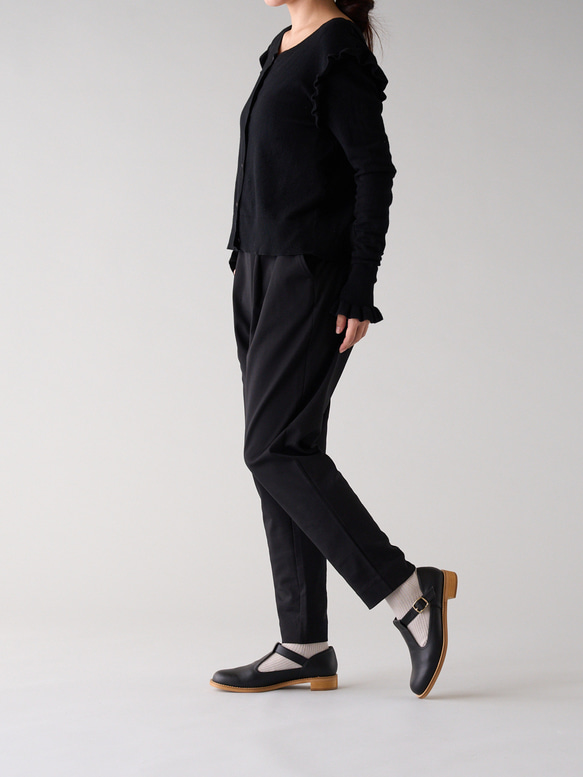 Tストラップシューズ （リサイクル素材）黒、Dブラウン 9枚目の画像