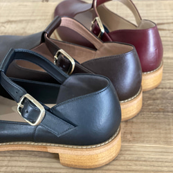 Tストラップシューズ （リサイクル素材）黒、Dブラウン 13枚目の画像