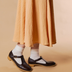 Tストラップシューズ （リサイクル素材）黒、Dブラウン 14枚目の画像