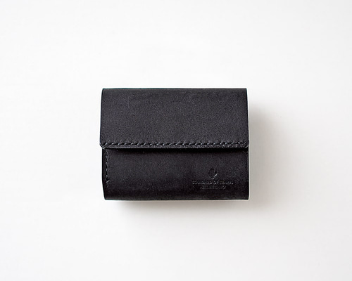 waaaanILBISONTE ブラック レザー 三つ折り財布 1bca6f2f3029276eed8e09cf3cadac