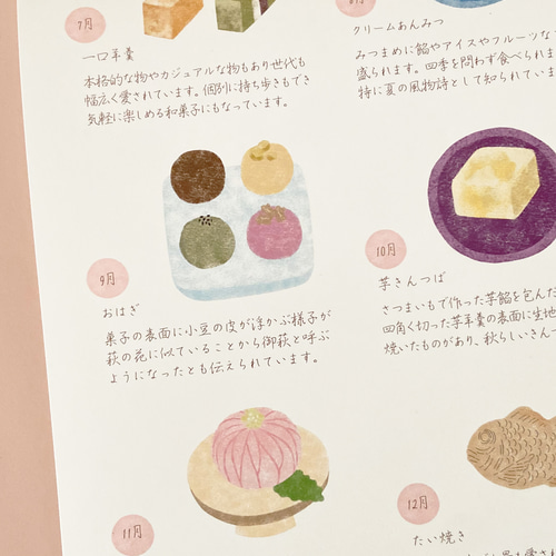 和菓子カレンダー ＊ 2024【壁掛け】 カレンダー design noki＊ 通販