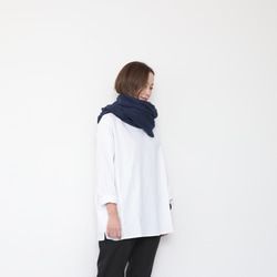 Husahusa big stole / navy 7枚目の画像