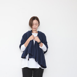 Husahusa big stole / navy 5枚目の画像