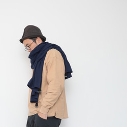 Husahusa big stole / navy 4枚目の画像