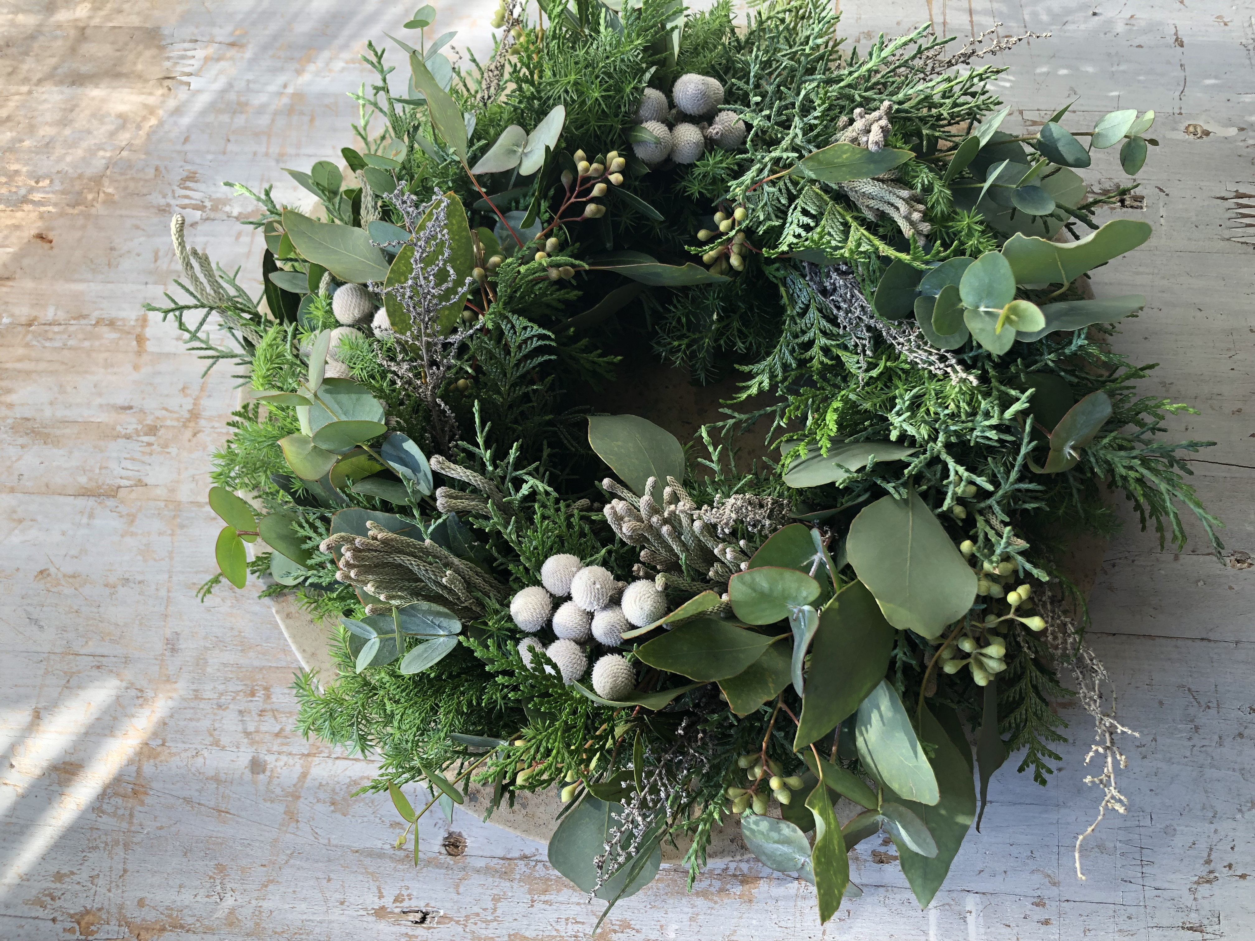 【受注制作 】ユーカリとコニファーのフレッシュリース＊*