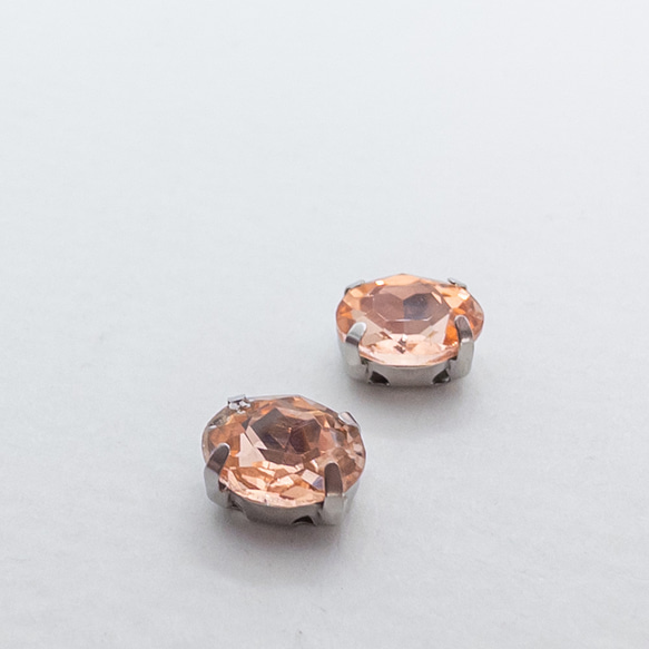 ＊15個＊ ガラス ラインストーン 8x6x4mm ヴィンテージローズ 真鍮セッティング オーバル bj015 2枚目の画像