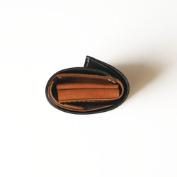 使いやすい 三つ折り 財布 小さい 【ブラック×ブラウン】 ブランド メンズ レディース 鍵 コンパクト 革 10枚目の画像