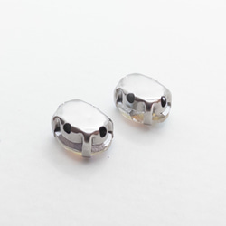 ＊15個＊ ガラス ラインストーン 8x6x4mm クリアAB 真鍮セッティング オーバル bj018 3枚目の画像