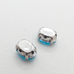 ＊15個＊ ガラス ラインストーン 8x6x4mm アクアマリン 真鍮セッティング オーバル bj024 3枚目の画像