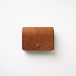 お札を折らない ミニ財布 【ブラウン】 革 メンズ レディース レザー