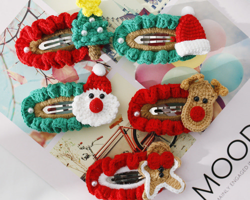 NO.147 ハンドメイド　ヘアピン　クリスマス　デコパ 新作クリスマス髪飾りヘアピン ヘアクリップ カチューシャ