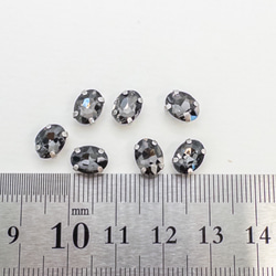 ＊15個＊ ガラス ラインストーン 8x6x4mm ブラックダイヤモンド 真鍮セッティング オーバル bj030 5枚目の画像
