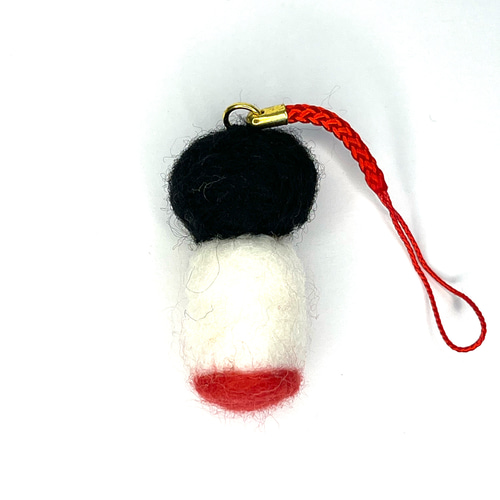 羊毛フェルト 和風こけしストラップ その他アクセサリー いろは