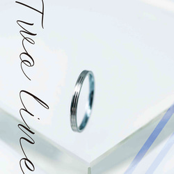 ≪オーダー専用»「Twoline＆blue」チタンリング  細指輪 SkinnyRing　 7枚目の画像