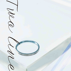 ≪オーダー専用»「Twoline＆blue」チタンリング  細指輪 SkinnyRing　 6枚目の画像