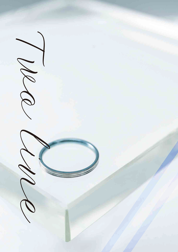 ≪オーダー専用»「Twoline＆blue」チタンリング  細指輪 SkinnyRing　 6枚目の画像