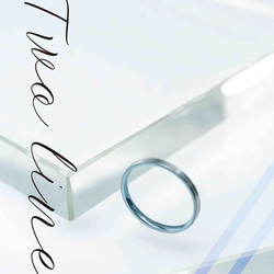 ≪オーダー専用»「Twoline＆blue」チタンリング  細指輪 SkinnyRing　 5枚目の画像