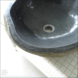 手洗鉢 自然石 洗面ボウルL-7 洗面器 手洗いボウル 天然石 ウォッシュボウル 洗面資材 洗面材料 送料込 W46 5枚目の画像