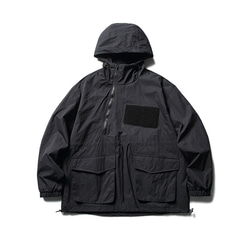秋冬新品 フード付きジャケット メンズ 無地 レトロ アウトドアアウターコート 黒 白 5枚目の画像