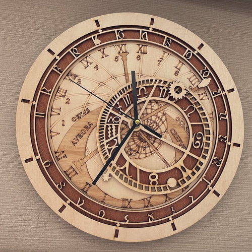 星詠みの天文時計 / 壁掛け / アンティーク / ヴィンテージ / ウッド