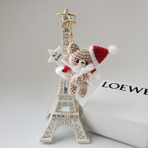 クリスマス限定オーダーメイドお名前入り手編みサンタくまさん