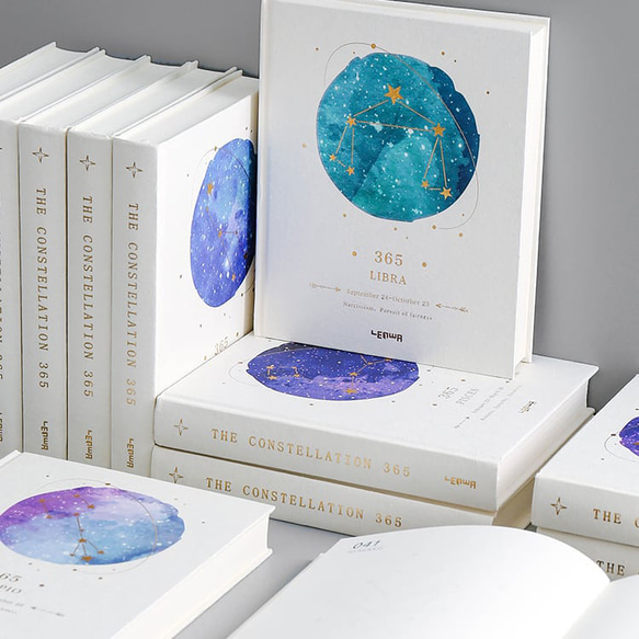 12星座日記帳/ハードカバーノート - planet marble(全12種類) 5枚目の画像