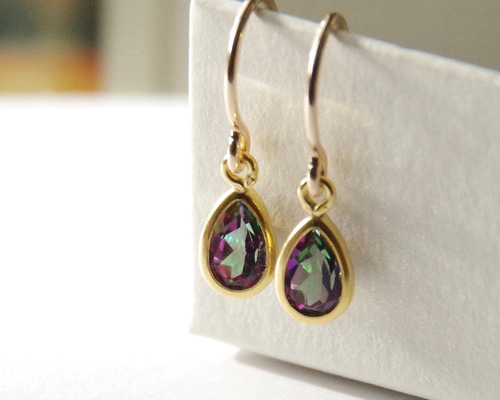 ミスティートワイライト　パープルアゲート　14kgfピアス ミスティートワイライト パープルアゲート 14kgfピアス ミスティー