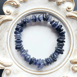 ゴム交換可能】大きめスカイカイヤナイトのヘアゴム✩.*˚天然石×ヘアゴム