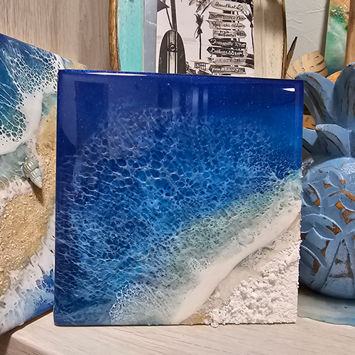 海レジンアート透ブルー