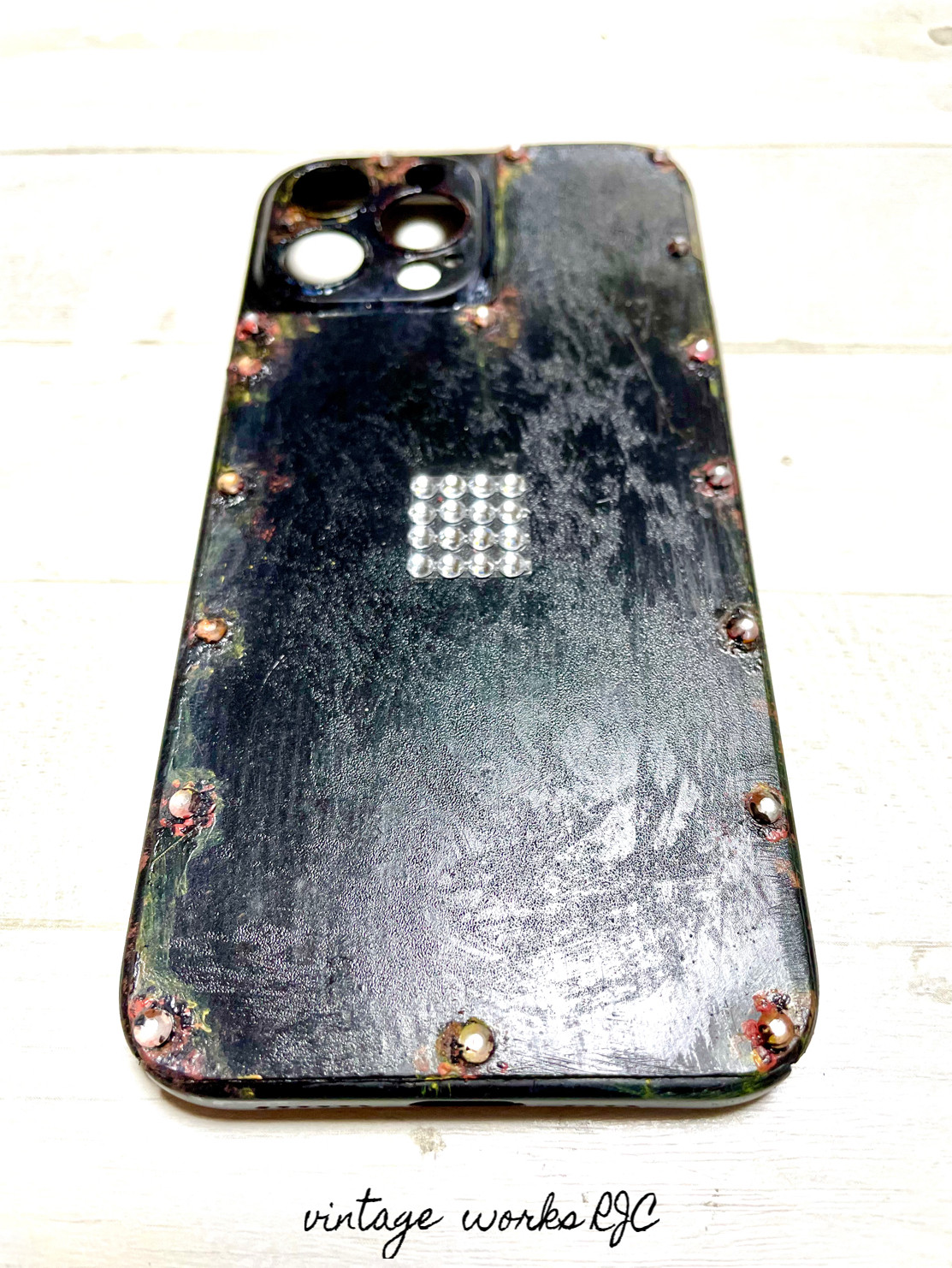 サビ塗装ダークパンク16ラインストーン