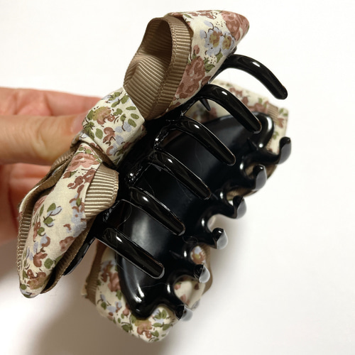 ふんわり 大人 リボン バンスクリップ 大きめ ヘアクリップ 上品